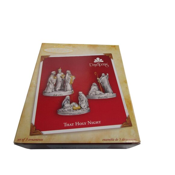 Hallmark Keepsake "That Holy Night" Nativity Ornament Set Of 3 NIB Vintage 2004 - Picture 6 of 12